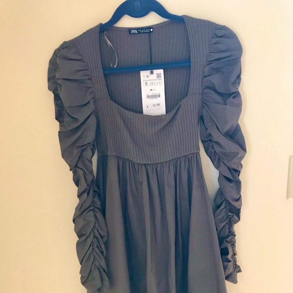 Zara Long Sleeve Ribbed Minidress